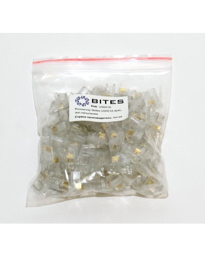 US010A (100шт). Телефонный разъем 4P4C (RJ-11). 5bites в Ессентуках