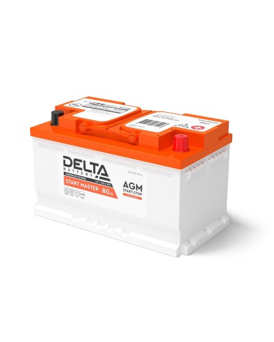 Delta START MASTER AGM 1280 (80 Ah). Аккумулятор автомобильный герметичный свинцово-кислотный. Delta в Ессентуках