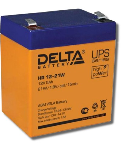 Delta HR 12-21 W. Аккумулятор герметичный свинцово-кислотный. Delta в Ессентуках