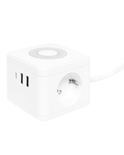 Удлинитель Куб 2 гнезда 2USB 2,4А+Type C + Ночник 1,3 метра 1мм2. Удлинитель Куб. EKF в Ессентуках