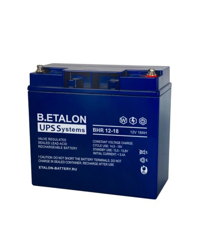 B.ETALON BHR 12-18. Аккумулятор герметичный свинцово-кислотный. ETALON в Ессентуках