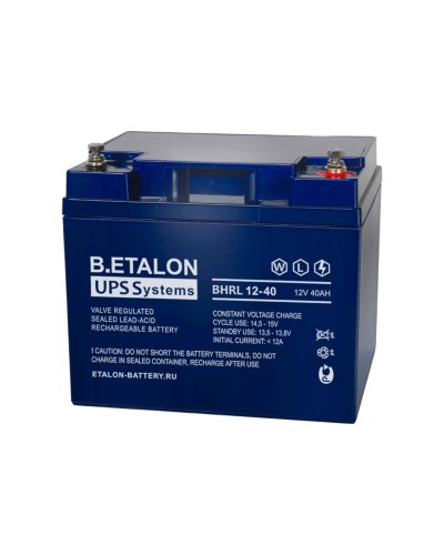 B.ETALON BHRL 12-40. Аккумулятор герметичный свинцово-кислотный. ETALON в Ессентуках