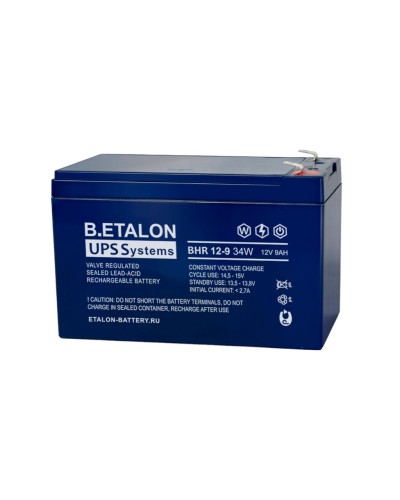 B.ETALON BHR 12-9 34W. Аккумулятор герметичный свинцово-кислотный. ETALON в Ессентуках