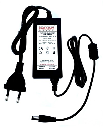 36W/12V/3A. Импульсный блок питания в пластиковом корпусе. FARADAY в Ессентуках