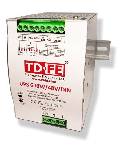 UPS 600W/48V/DIN. Источник вторичного электропитания резервированный. FARADAY в Ессентуках