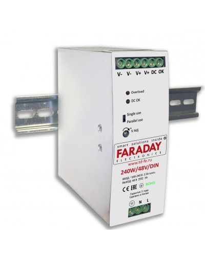 240W/48V/DIN. Блок питания. FARADAY в Ессентуках