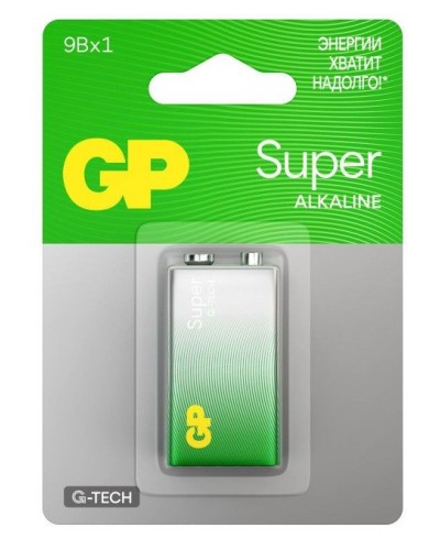 GP Super Alkaline 9V Крона (GP 1604AA21-5CRSBC1), БЛИСТЕР. Алкалиновая батарейка. GP Batteries в Ессентуках