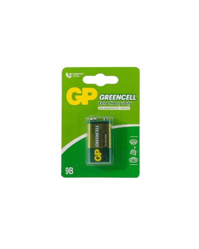 GP GreenCell 9V Крона (GP 1604GLF-2CR1), БЛИСТЕР. Солевая батарейка. GP Batteries в Ессентуках