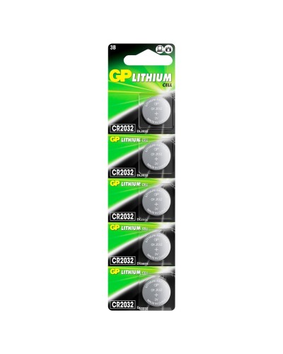 GP Lithium CR2032 (GP CR2032-2C5 100/2000), упак. 5 шт. БЛИСТЕР. Литиевые дисковые батарейки. GP Batteries в Ессентуках