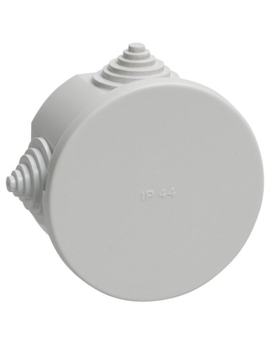 Коробка распаячная КМ41237 D75х40 открытой проводки IP44 4 гермоввода серая (UKO11-075-040-000-K41-44). Коробка распаячная безгалогенная (HF). IEK в Ессентуках