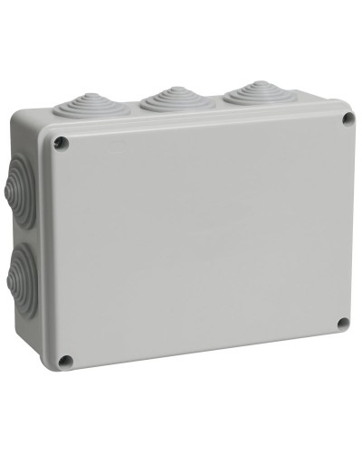 Коробка распаячная КМ41244 190х140х70 открытой проводки IP55 10 гермовводов серая (UKO11-190-140-070-K41-55). Коробка распаячная безгалогенная (HF). IEK в Ессентуках