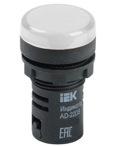 Лампа AD22DS (LED) матрица D22 мм 24В AC/DC белый (BLS10-ADDS-024-K01). Светосигнальный индикатор. IEK в Ессентуках