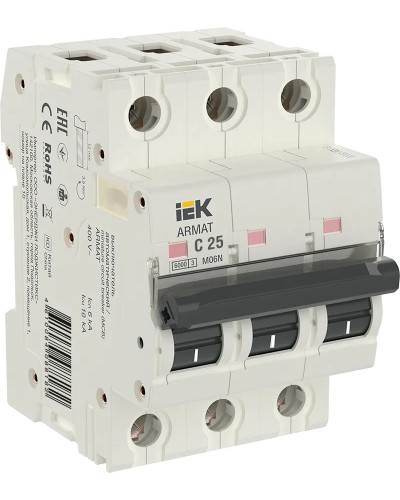 M06N 3P C 25А 6кА ARMAT (AR-M06N-3-C025). Автоматический выключатель. IEK в Ессентуках