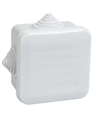 Коробка распаячная КМ41236 70х70х40 открытой проводки IP44 4 гермоввода серая (UKOZ11-070-070-040-K41-44). Коробка распаячная безгалогенная (HF) с защелкивающейся крышкой. IEK в Ессентуках