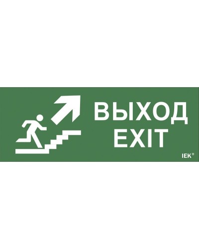 Самоклеящаяся этикетка Выход/лестница вверх/фигура для ССА 1005 (LPC10-1-35-13-VLVVF). Самоклеящаяся этикетка 240х90 мм. IEK в Ессентуках