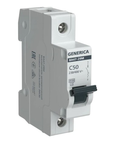 GENERICA ВА47-29М 1P C 50А 4,5кА (MVA21-1-050-C-G). Автоматический выключатель. IEK в Ессентуках