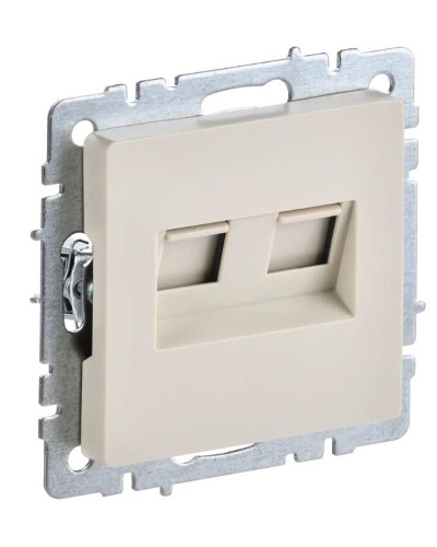 Розетка RJ11+RJ45 РК/Т12-БрКр бежевый BRITE (BR-KT20-O-1-K10). Розетка двойная. IEK в Ессентуках
