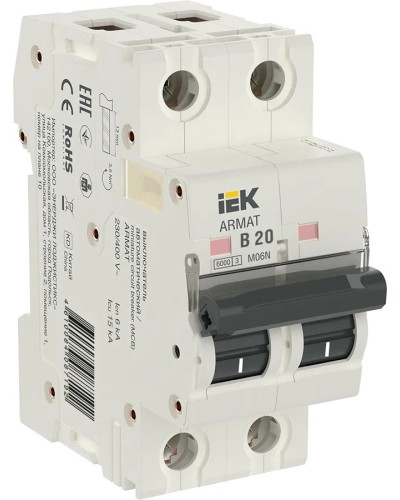 M06N 2P B 20А 6кА ARMAT (AR-M06N-2-B020). Автоматический выключатель. IEK в Ессентуках