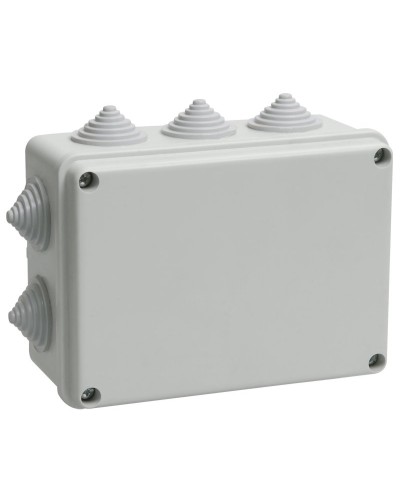 Коробка распаячная КМ41242 150х110х70 открытой проводки IP55 10 гермовводов серая (UKO10-150-110-070-K41-55). Коробка распаячная безгалогенная (HF). IEK в Ессентуках