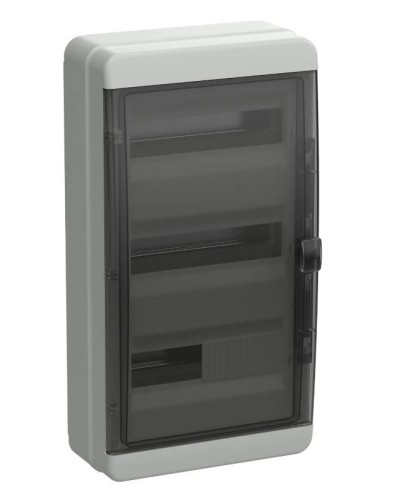 Корпус пластиковый КМПн-36 IP65 TEKFOR (TF5-KP72-N-36-65-K03-K02). Корпус модульный пластиковый черная прозрачная дверь. IEK в Ессентуках