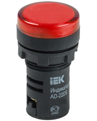 Лампа AD22DS (LED) матрица D22мм красный 12В AC/DC (BLS10-ADDS-012-K04). Светосигнальный индикатор. IEK в Ессентуках