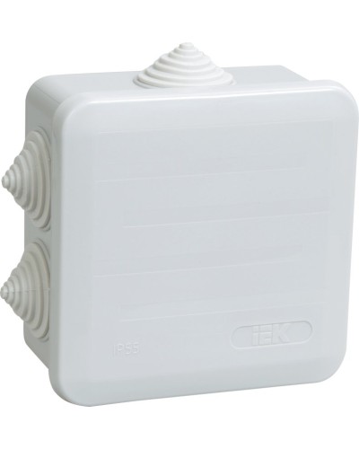Коробка распаячная КМ41255 100х100х50 открытой проводки IP44 6 гермовводов серая (UKOZ11-100-100-050-K41-44). Коробка распаячная безгалогенная (HF) с защелкивающейся крышкой. IEK в Ессентуках