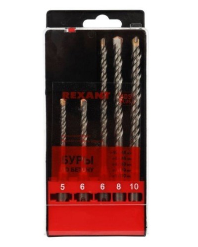 Набор буров, бетон 5-6х110, 6-8-10х160 мм, 5 шт, SDS PLUS Kranz (KR-91-0406): Аксессуар для электроинструмента в Ессентуках