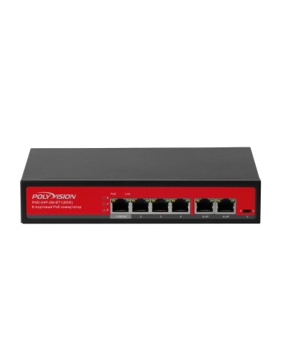 PND-04P-2M-BT1 (65W). Коммутатор неуправляемый 6-портовый с функцией PoE. Polyvision в Ессентуках