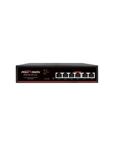 PND-04P-2M v.2. Коммутатор 6-портовый с функцией PoE. Polyvision в Ессентуках