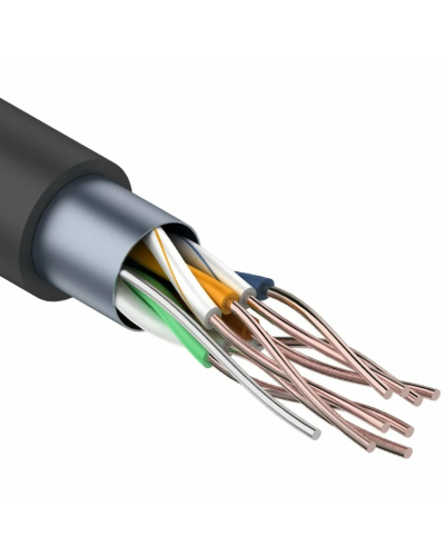 F/UTP, CAT 5e, PE, 4PR, 24AWG, OUTDOOR, SOLID, черный, 305м REXANT (01-0146-1). Кабель «витая пара» (LAN) для структурированных систем связи. Rexant в Ессентуках