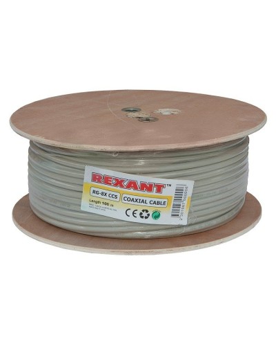 RG-8X, 50 Ом, CCS/Al/A, 75% (01-2021). Кабель коаксиальный радиочастотный. Rexant в Ессентуках