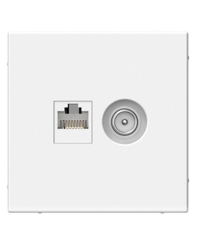 ArtGallery розетка двойная RJ45+TV, кат. 5Е, скрытой установки, механизм, белый (GAL000189). Розетка компьютерная + TV. Systeme Electric в Ессентуках