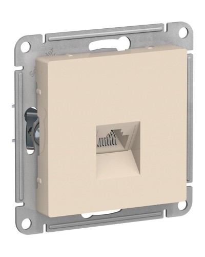 AtlasDesign розетка RJ45, кат. 5Е, 1-местная, скрытой установки, механизм, бежевый (ATN000283). Розетка компьютерная. Systeme Electric в Ессентуках