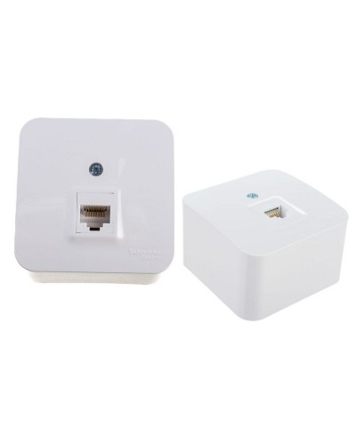 BLANCA розетка RJ45 1-местная, кат. 5Е, открытой установки, белый (BLNIA045001). Розетка компьютерная с изолированной пластиной. Systeme Electric в Ессентуках