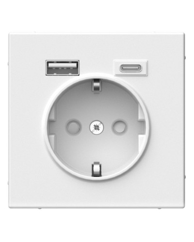 ArtGallery розетка 1-местная с USB тип-A+C, скрытой установки, механизм, белый (GAL000132). Розетка с USB. Systeme Electric в Ессентуках