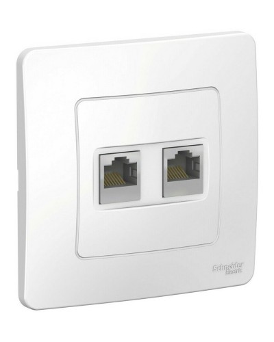 BLANCA розетка RJ45, 2-местная, кат. 5Е, скрытой установки, белый (BLNIS045451). Розетка компьютерная. Systeme Electric в Ессентуках