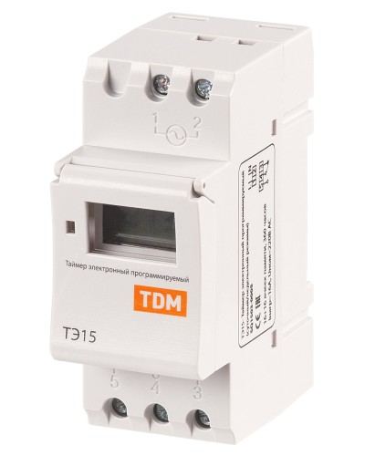 ТЭ15-1мин/7дн-16on/off-16А-DIN TDM (SQ1503-0005). Таймер электронный. TDM ЕLECTRIC в Ессентуках