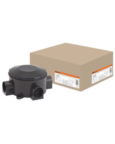 Распаячная коробка ОП D80х35мм, IP42, 3-х рожковая, черная TDM (SQ1401-4044). Распаячная коробка ОП. TDM ЕLECTRIC в Ессентуках