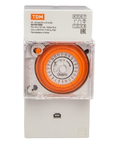 АР-30мин/24ч-16А-DIN (3 модуля) TDM (SQ1503-0006). Аналоговое суточное реле. TDM ЕLECTRIC в Ессентуках