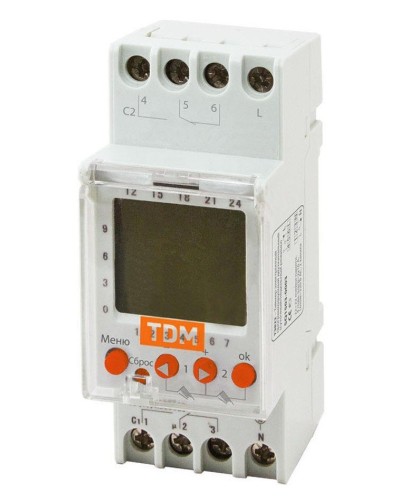 ТЭ822-2кан-1мин/7дн-44on/off-2х16А-DIN TDM (SQ1503-0003). Таймер электронный. TDM ЕLECTRIC в Ессентуках