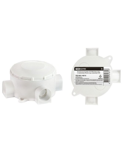 Распаячная коробка ОП D80х35мм, IP42, 3-х рожковая, белая TDM (SQ1401-4014). Распаячная коробка ОП. TDM ЕLECTRIC в Ессентуках