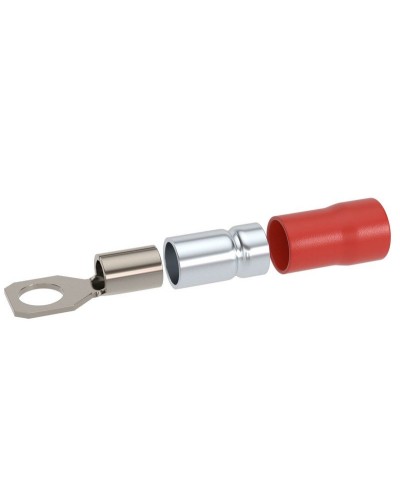 Наконечник НКИ 0,25-1,5 М6 (D6,4мм) с отверстием под винт (100 шт) (2A6P-DS-PVC). Наконечник с отверстием под винт и изолированным фланцем ПВХ, двойная гильза. ДКС в Ессентуках