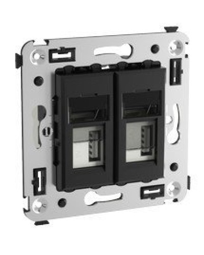 Розетка USB в стену Avanti черный квадрат (4402543). Розетка USB. ДКС в Ессентуках