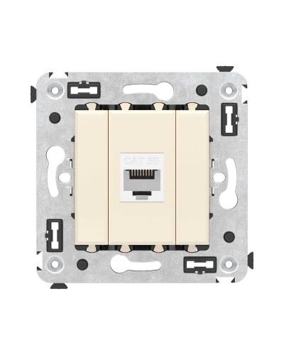 Розетка RJ-45 в стену, кат.5E, Avanti, одинарная, ванильная дымка (4405663). Розетка компьютерная. ДКС в Ессентуках