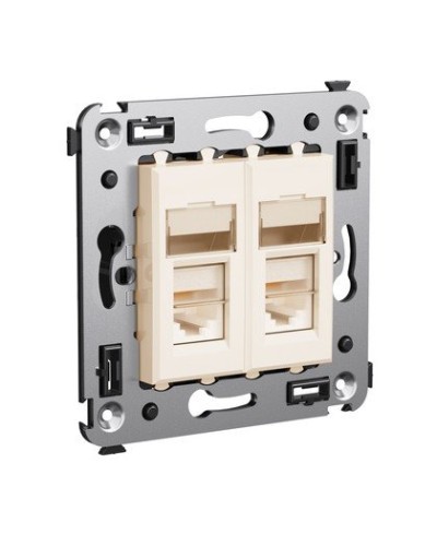 Розетка RJ-45 Avanti в стену двойная экранированная ванильная дымка (4405364). Розетка. ДКС в Ессентуках