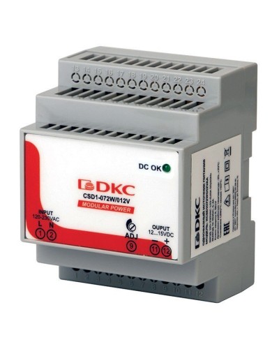 Источник питания однофазный 72Вт, 5А, 12В (XCSD1072W012VAA). Источник питания  MODULAR POWER однофазный. ДКС в Ессентуках
