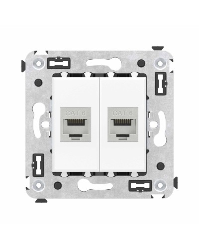 Розетка RJ-45 в стену, кат.6E, Avanti, двойная, белое облако (4400794). Розетка компьютерная модульная. ДКС в Ессентуках