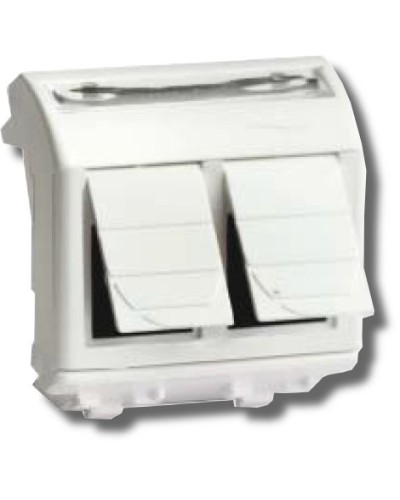 Розетка RJ-45 Brava 2 модуля белая (76656B): Розетка компьютерная с двумя разъёмами в Ессентуках