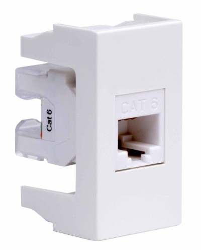 Розетка RJ-45 Viva 1 модуль кат.6A белая (45058). Розетка компьютерная экранированная с одним разъёмом. ДКС в Ессентуках