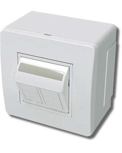 Коробка в сборе с 2 розетками RJ45, кат.5е, белая (10656): Коробка в сборе в Ессентуках
